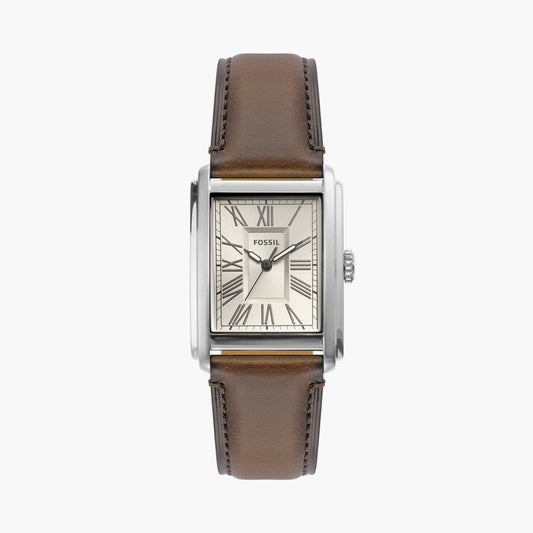 Carraway 30 mm Cream Dial Leather Analog Watch For Men - FS6012I