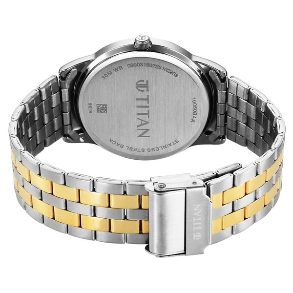 Titan Karishma Festive Analog with Silver Dial Dual Tone Stainless Steel Strap Watch for Men