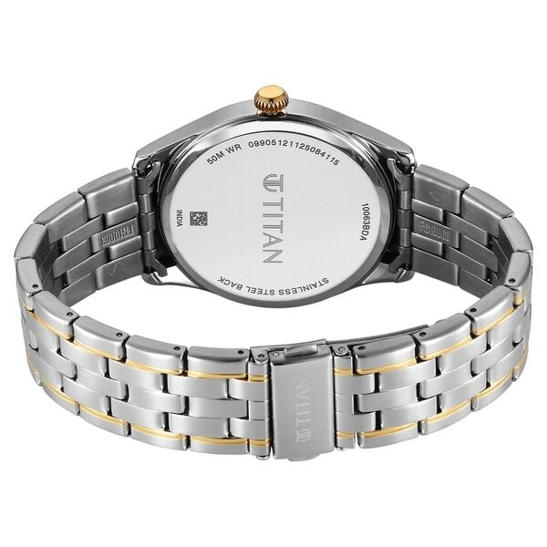 Titan Neo Roman Analog with Green Dial Dual Tone Stainless Steel Strap Watch for Men