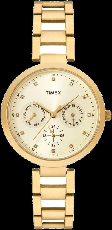 Women Timex Fashion Analog Gold Dial Watch-TW000X208