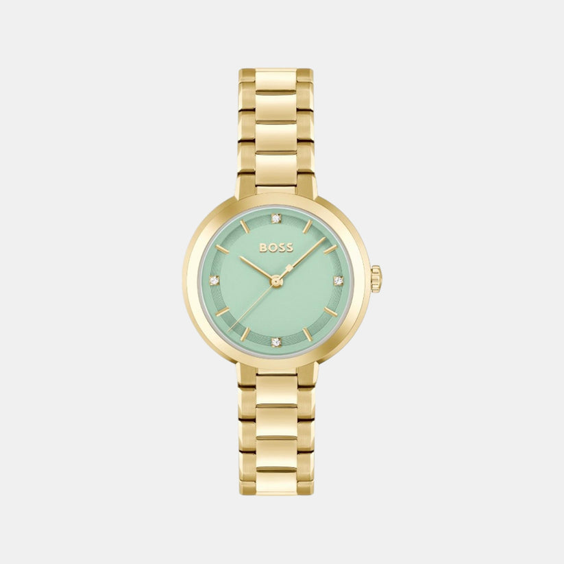 Sena Women Quartz Green Dial Analog Stainless Steel Watch 1502759