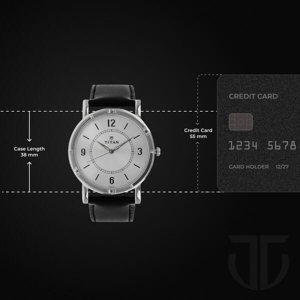 Titan Quartz Analog Silver Dial Leather Strap Watch for Men