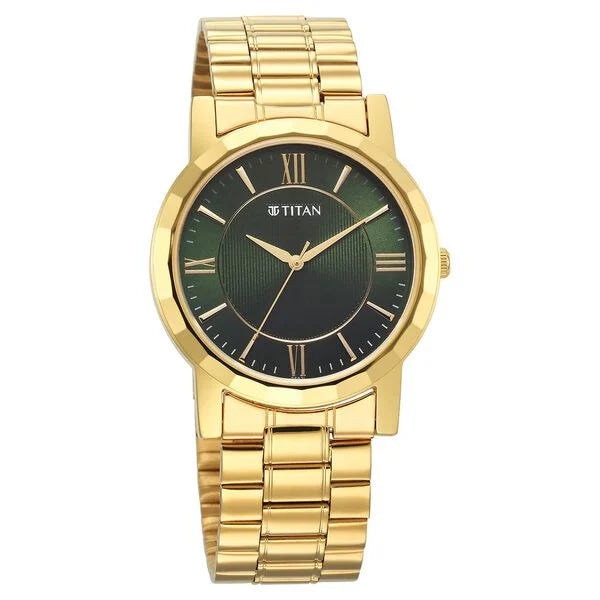 Titan Karishma Zing Quartz Analog Green Dial Stainless Steel Strap Watch