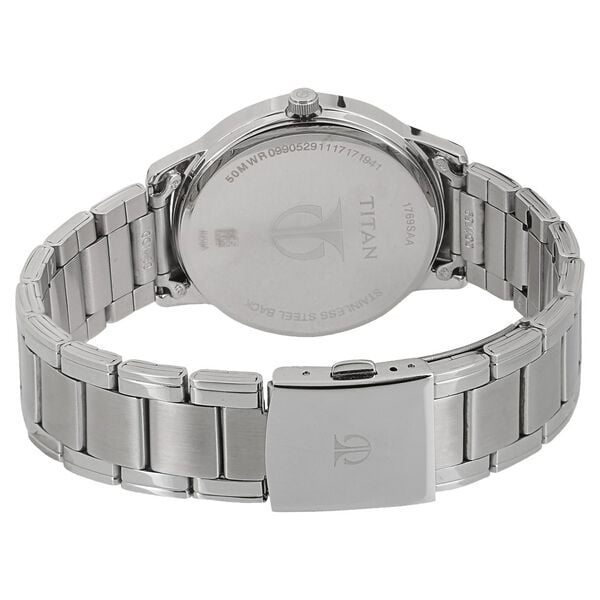 Titan Workwear White Dial Quartz Multifunction Stainless Steel Strap watch for Men