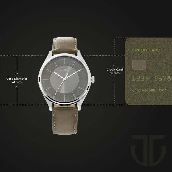 Titan Men's Urban Edge Lustrous Olive Dial Leather Watch