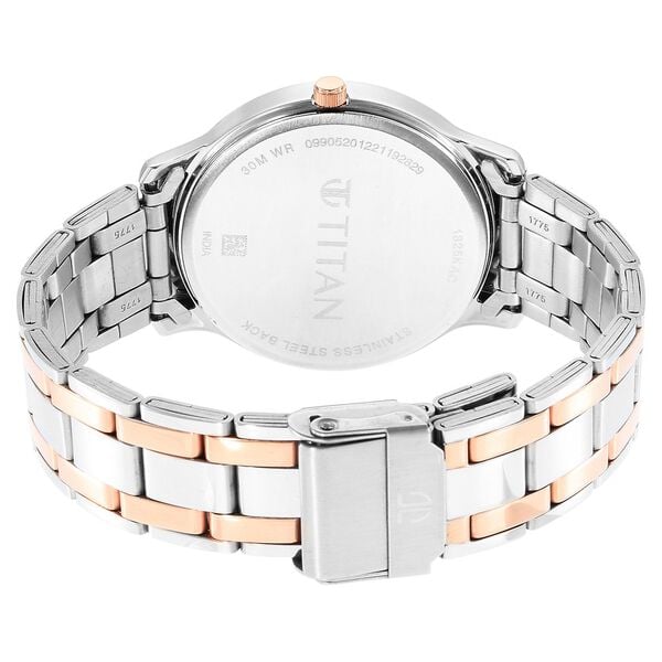 Titan Karishma Quartz Analog Black Dial Two Toned Stainless Steel Strap Watch For Men