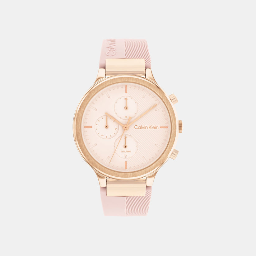 Energize Women Quartz Pink Dial Chronograph Silicone Watch 25200243