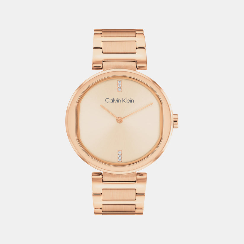 Ck Sensation Women Quartz Rose Gold Dial Analog Stainless Steel Watch 25200431