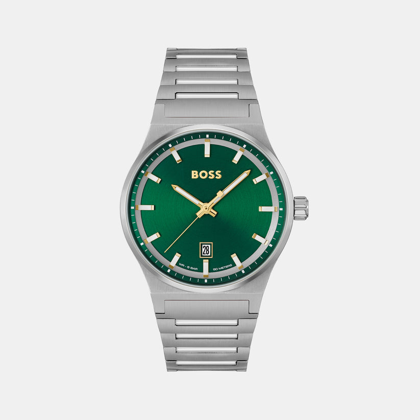 Candor Men Quartz Green Dial Analog Stainless Steel Watch 1514079
