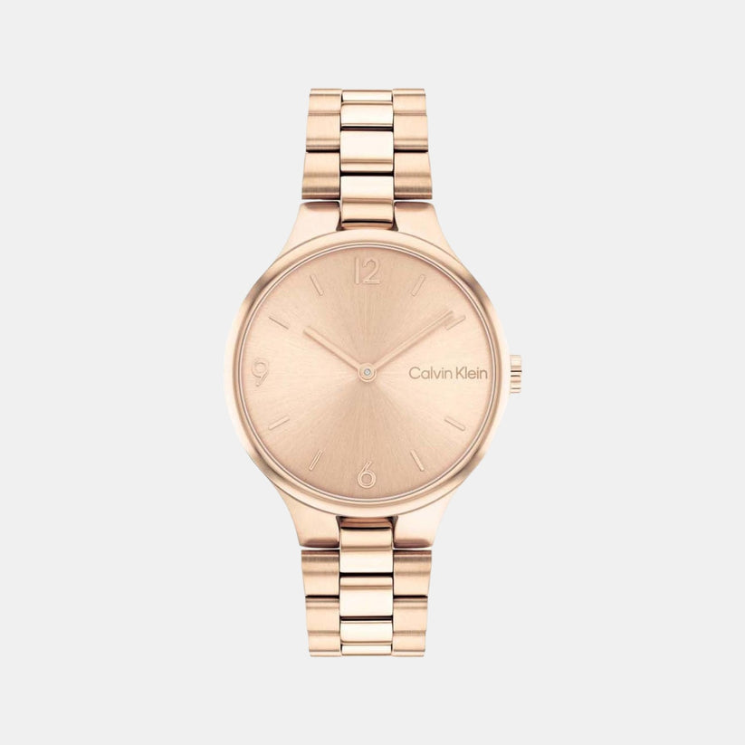 Linked Bracelet Women Quartz Gold Dial Analog Stainless Steel Watch 25200131