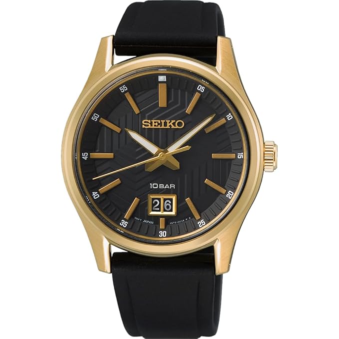 Seiko Silicone Mens Sports Analogue Watch Quartz -  SUR560P1, Black