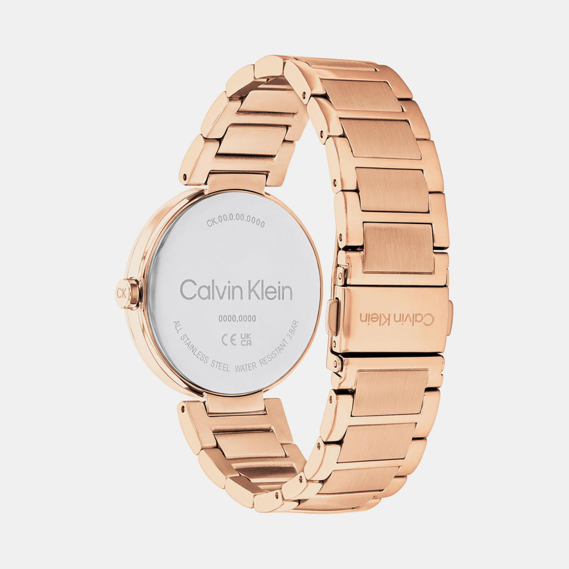Ck Sensation Women Quartz Rose Gold Dial Analog Stainless Steel Watch 25200431