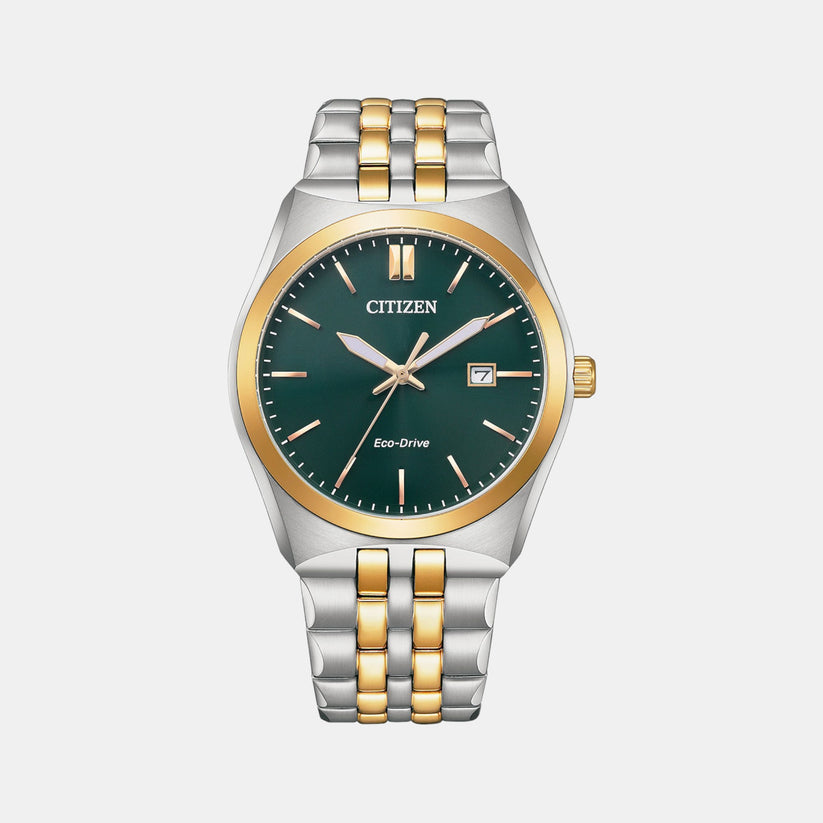 Corso Men Eco-Drive Green Dial Analog Stainless Steel Watch BM7339-89X