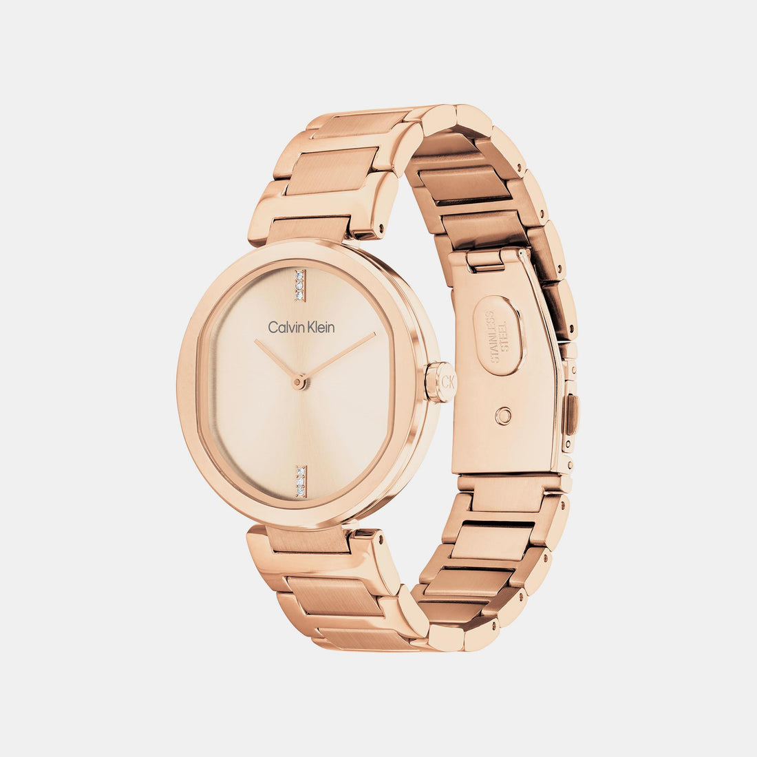 Ck Sensation Women Quartz Rose Gold Dial Analog Stainless Steel Watch 25200431