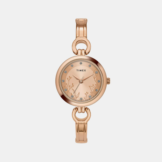 Classics Women Quartz Rose Gold Dial Analog Brass Watch TWEL11436