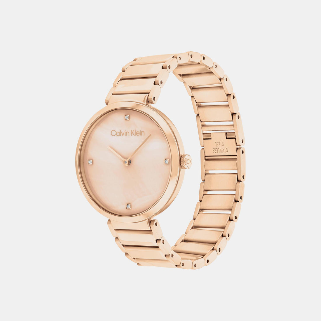 Minimalistic T-Bar Women Quartz Rose Gold Dial Analog Stainless Steel Watch 25200429