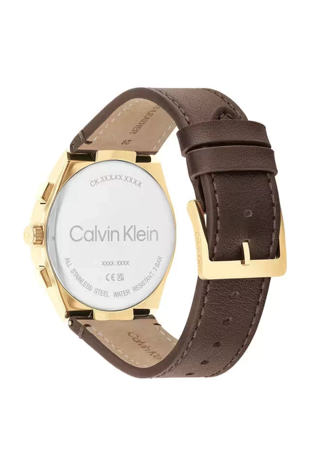 Calvin Klein Men's Distinguish Leather Strap Watch 44mm