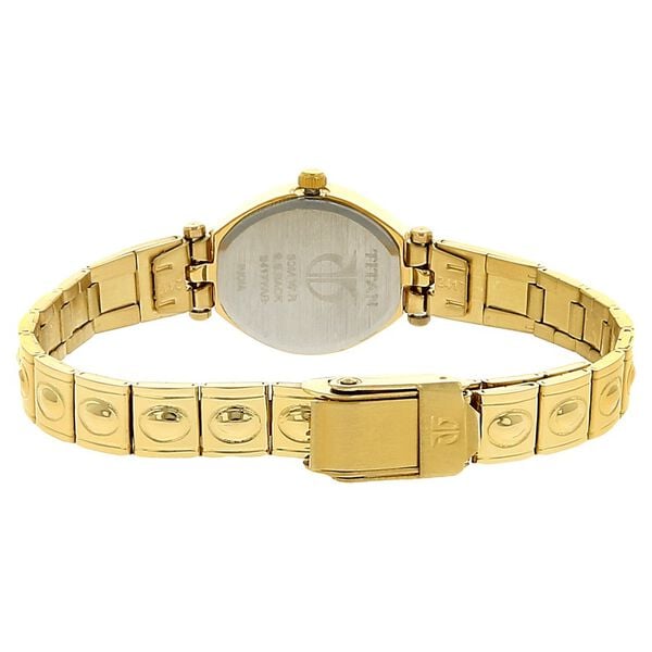 Titan Quartz Analog Silver Dial Stainless Steel Strap Watch for Women