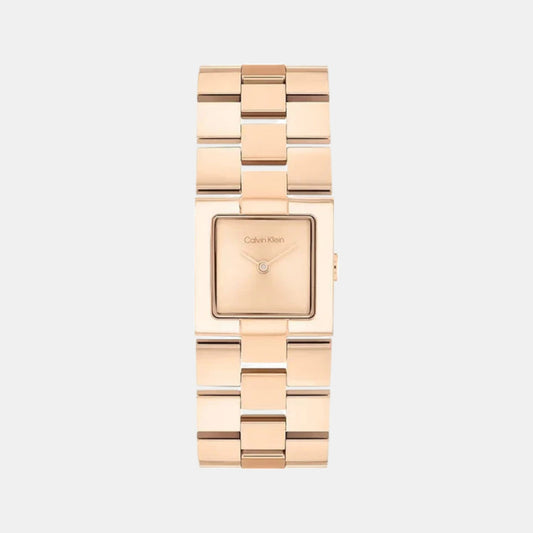 Ck Meridian Women Quartz Light Rose Gold Dial Analog Stainless Steel Watch 25100090