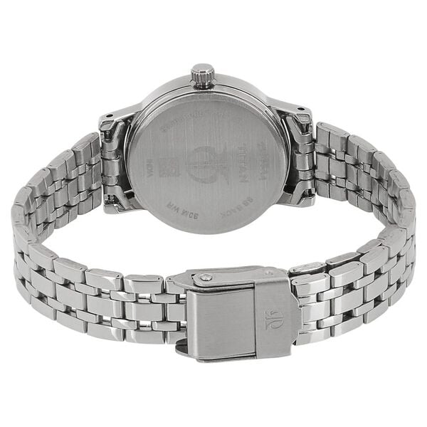 Titan Quartz Analog Silver Dial Stainless Steel Strap Watch for Women - 24 mm Case Size - Small Dial