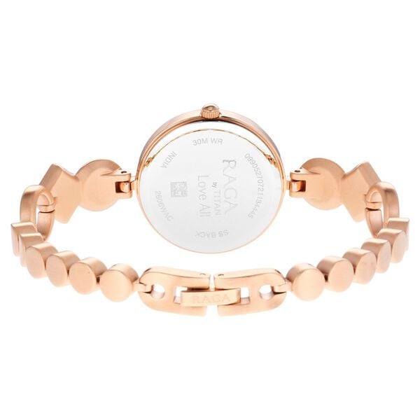 Titan Raga Love All Pink Dial Analog Metal Strap Watch for Women