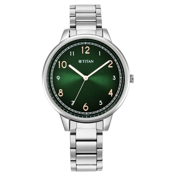 Titan Trendsetters Green Dial Analog Stainless Steel Strap watch for Women