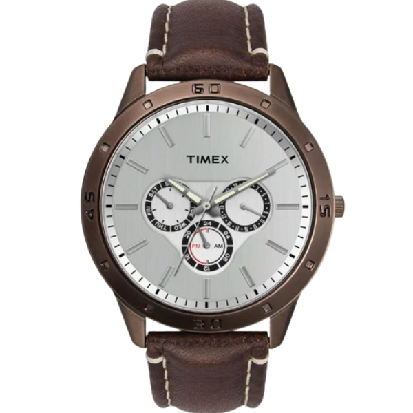 Timex Fashion Men's Quartz Analog Silver Dial Round Case Multifunction Function Watch -TW000U916