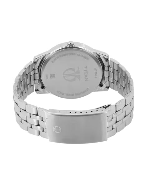Titan Analog with Day and Date Blue Dial Stainless Steel Strap watch for Men