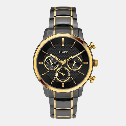 Fashion Men Quartz Black Dial Chronograph Stainless Steel Watch TWEG20204