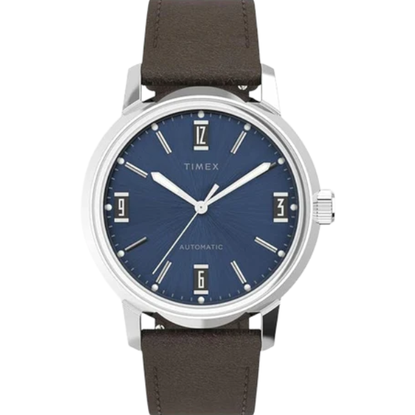 Men Automatic Blue Dial Analog Leather Watch TW2V44500U9