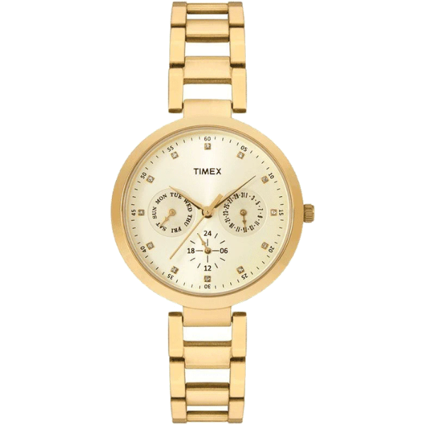 Women Timex Fashion Analog Gold Dial Watch-TW000X208