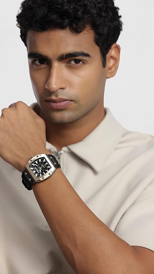 Kenneth Cole Automatic Analog Black Dial Black Silicon Strap Watch for Men - KCWGZ0076805MNW