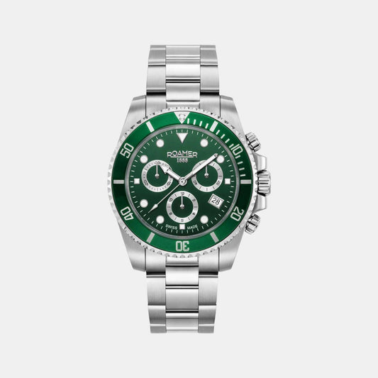 Deep Sea 100 Men Quartz Green Dial Chronograph Stainless Steel Watch 851837 41 75 20