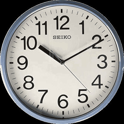 Seiko Analog 30 cm X 30 cm Wall Clock (Grey, Blue, With Glass, Standard,QXA756LN)