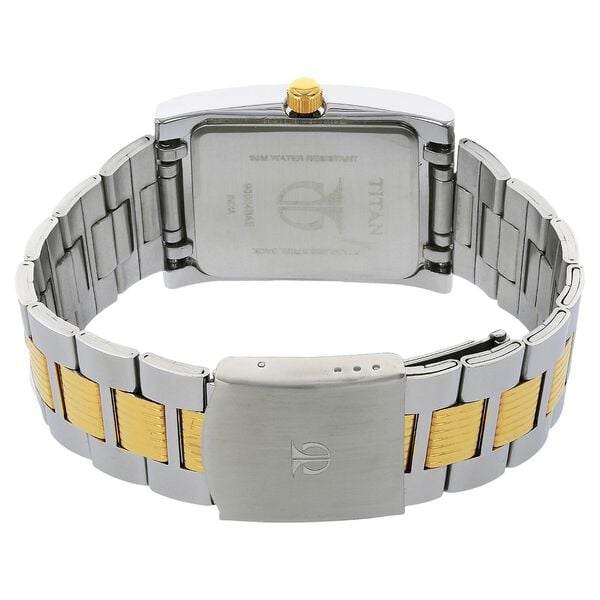 Titan Quartz Analog with Day and Date Silver Dial Stainless Steel Strap Watch for Men