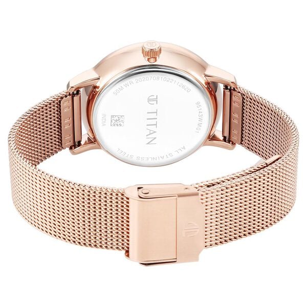 Titan Workwear Slimline Mother Of Pearl Dial Analog with Day and Date Stainless Steel Strap watch for Women