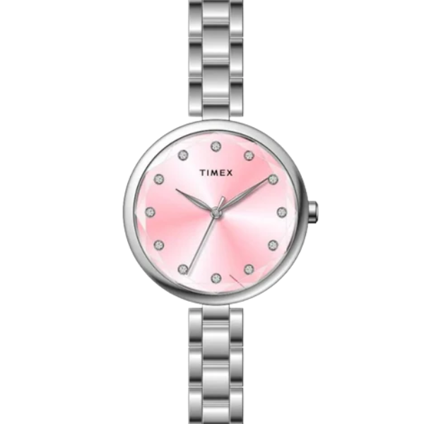 Fashion Women Quartz Pink Dial Analog Brass Watch TWEL21700