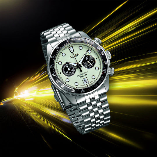 A4B033X1 Neon Lime Chronograph Watch
