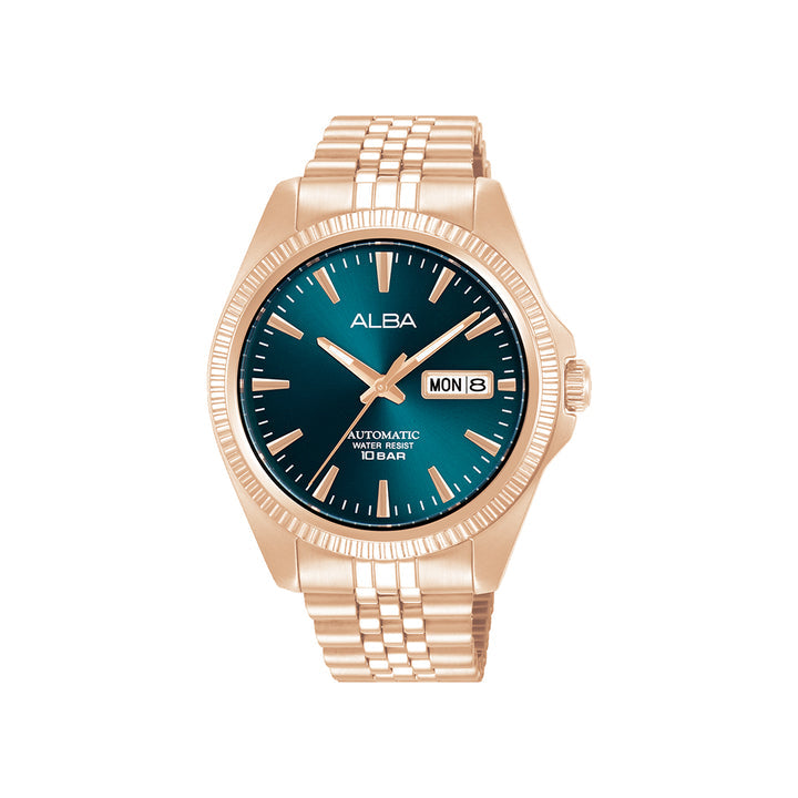 AL4780X1 Copper Bezel With Teal Sunray Dial Automatic Watch