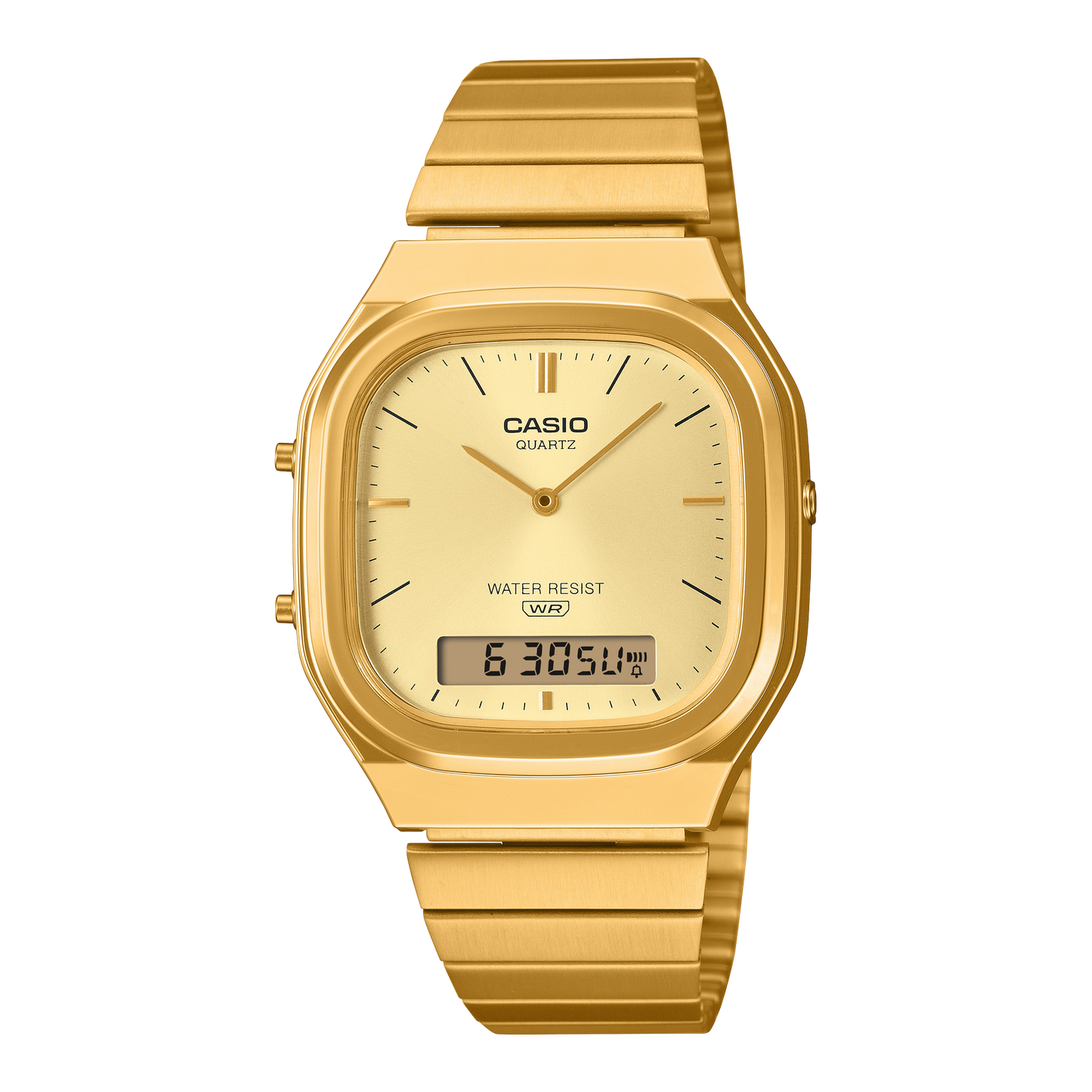 CASIO VINTAGE AQ-240EG-9ADF Gold Dial Analog-Digital Unisex Watch D421