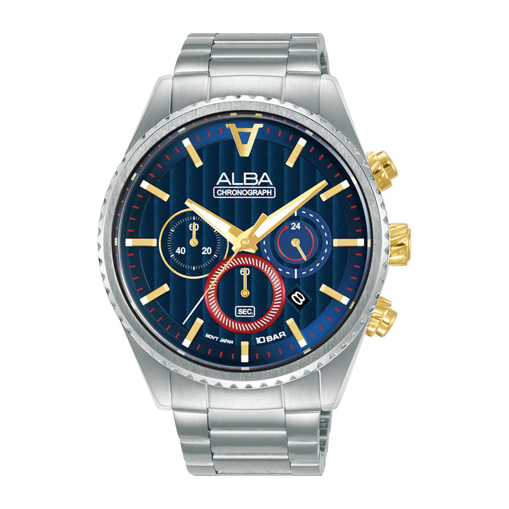 ALBA Chronograph Blue patterned dial Men's Watch AT3H97X1