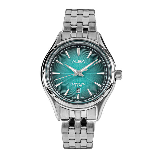 AH7CY9X1 Marine Blue Patterned Dial Ladies Watch