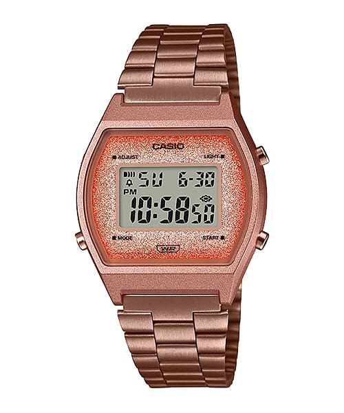 Casio Vintage B640WCG-5DF Rose Gold Digital Dial Rose Gold Stainless Steel Band D187