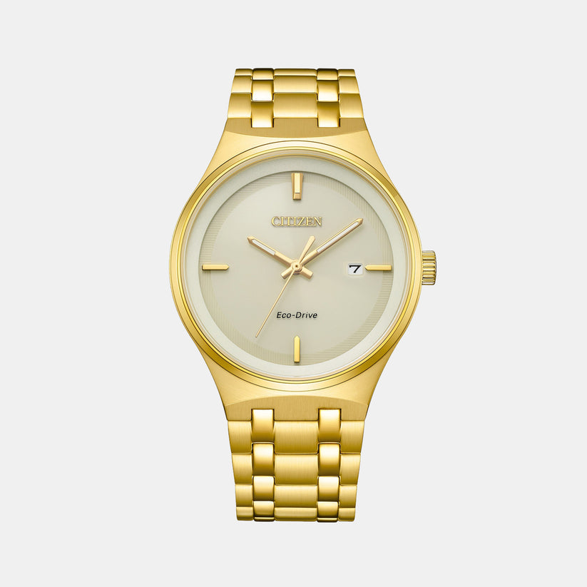 Axiom Men Eco-Drive White Dial Analog Stainless Steel Watch BM7652-52P