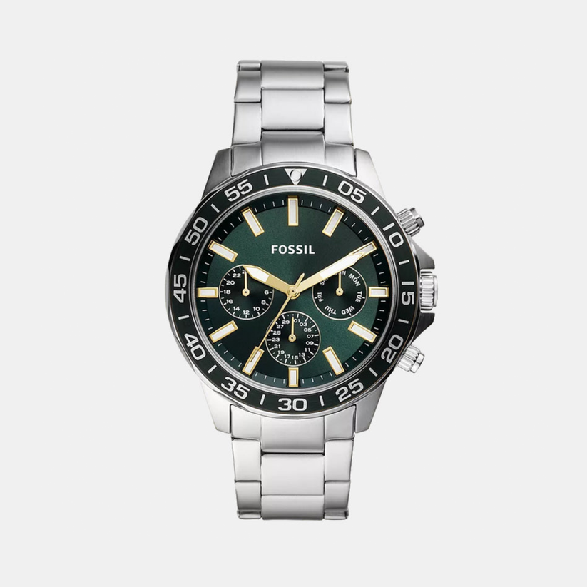 Bannon Men Quartz Green Dial Chronograph Stainless Steel Watch BQ2492N