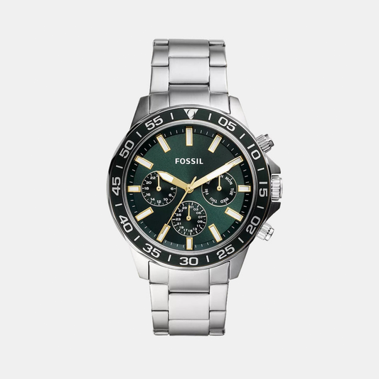 Bannon Men Quartz Green Dial Chronograph Stainless Steel Watch BQ2492N