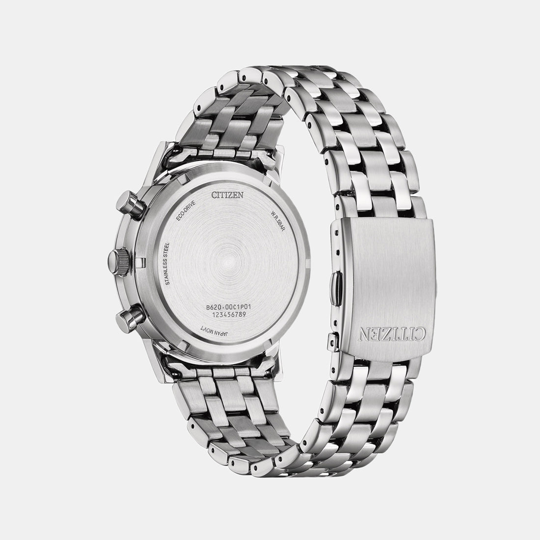 Men Eco-Drive White Dial Chronograph Stainless Steel Watch CA4630-53A