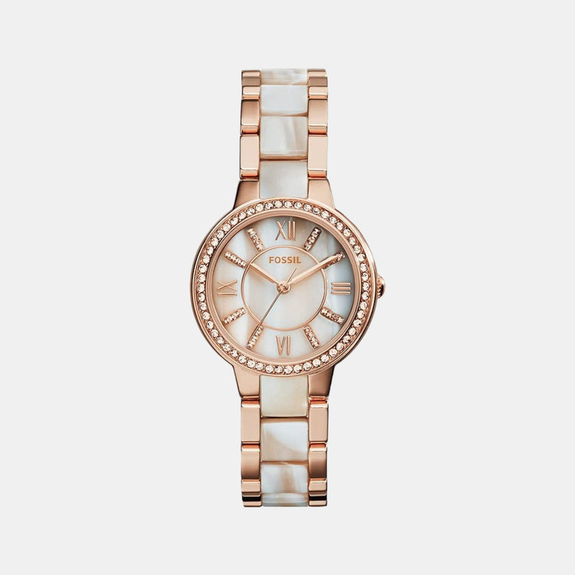Virginia Women Quartz Mother Of Pearl Dial Analog Stainless Steel Watch ES3716