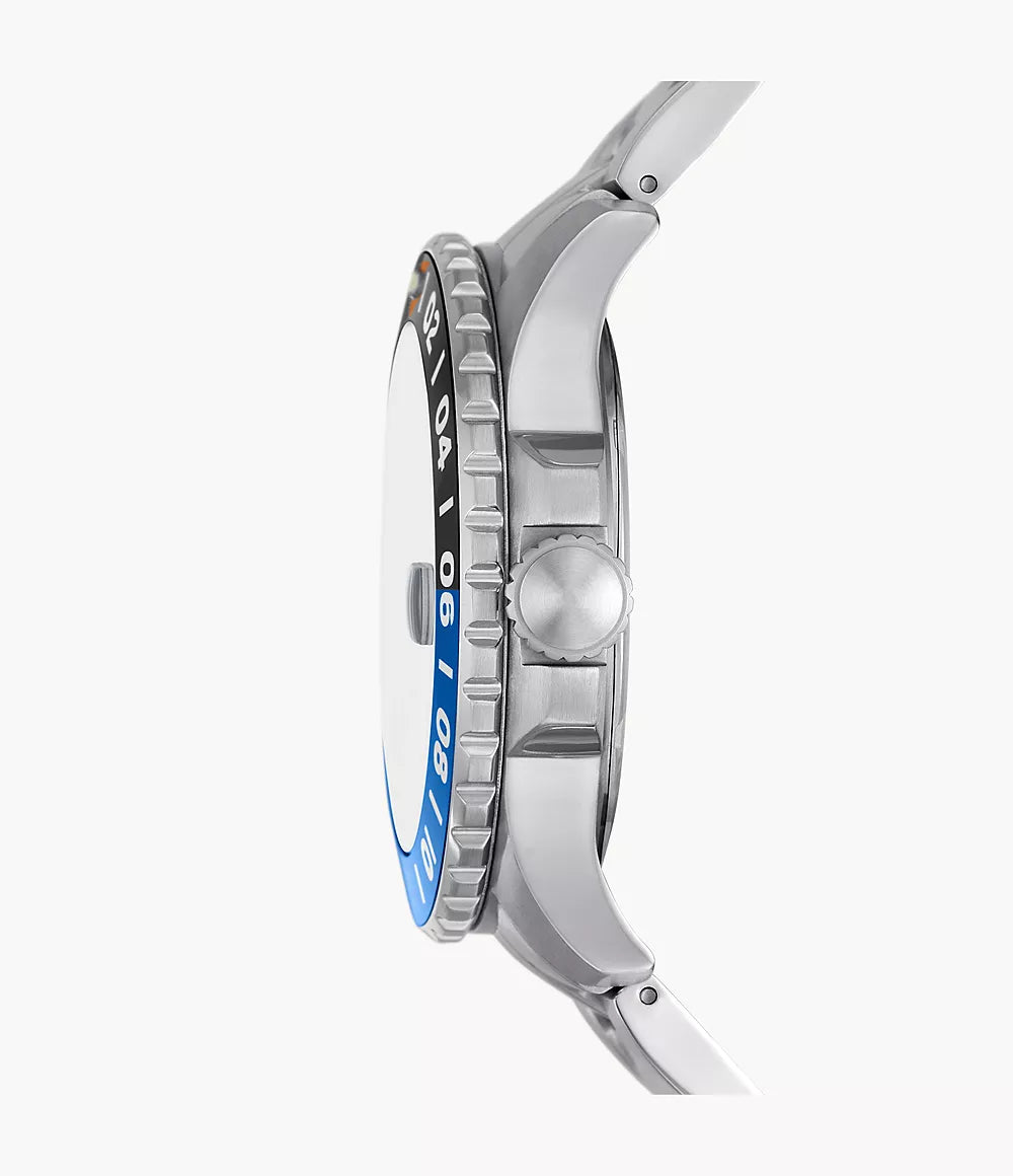 Fossil Blue GMT Stainless Steel Watch