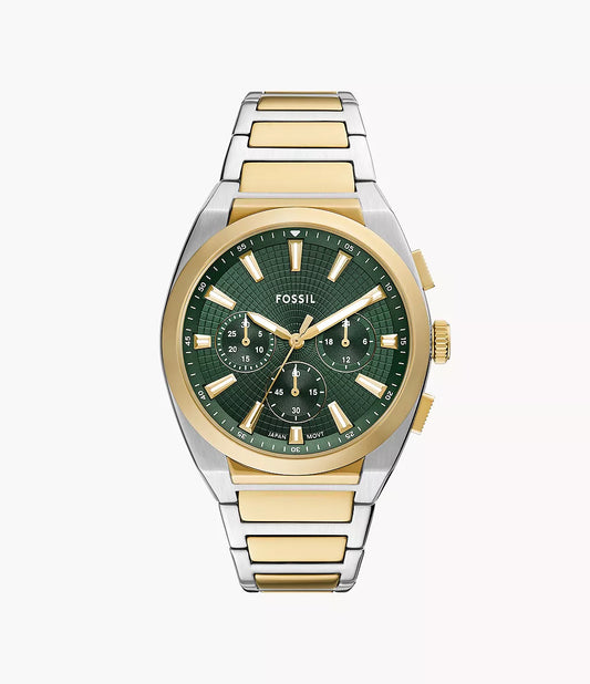 Everett 44 mm Green Dial Stainless Steel Chronograph Watch for Men - FS6106I